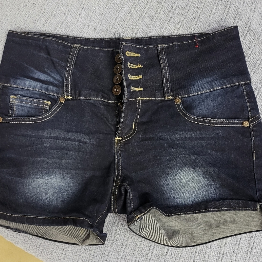 Denim Button-Up Women's Shorts
